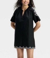 NWT Universal Thread - Women's Short Sleeve Eyelet Mini A-Line Dress Size XS