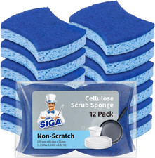 Non-Scratch Cellulose Scrub Sponge, Dual-Sided Dishwashing Sponge for Kitchen, 1