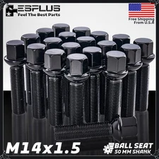 20 Volkswagen Lug Bolt 14x1.5 Black 50mm Fit Jetta/Passat/Tiguan W 20-24 Spacer
