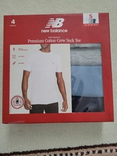 New Balance Premium Cotton Crew Neck Multicolor Men's Regular Fit T-Shirt S 4-pk