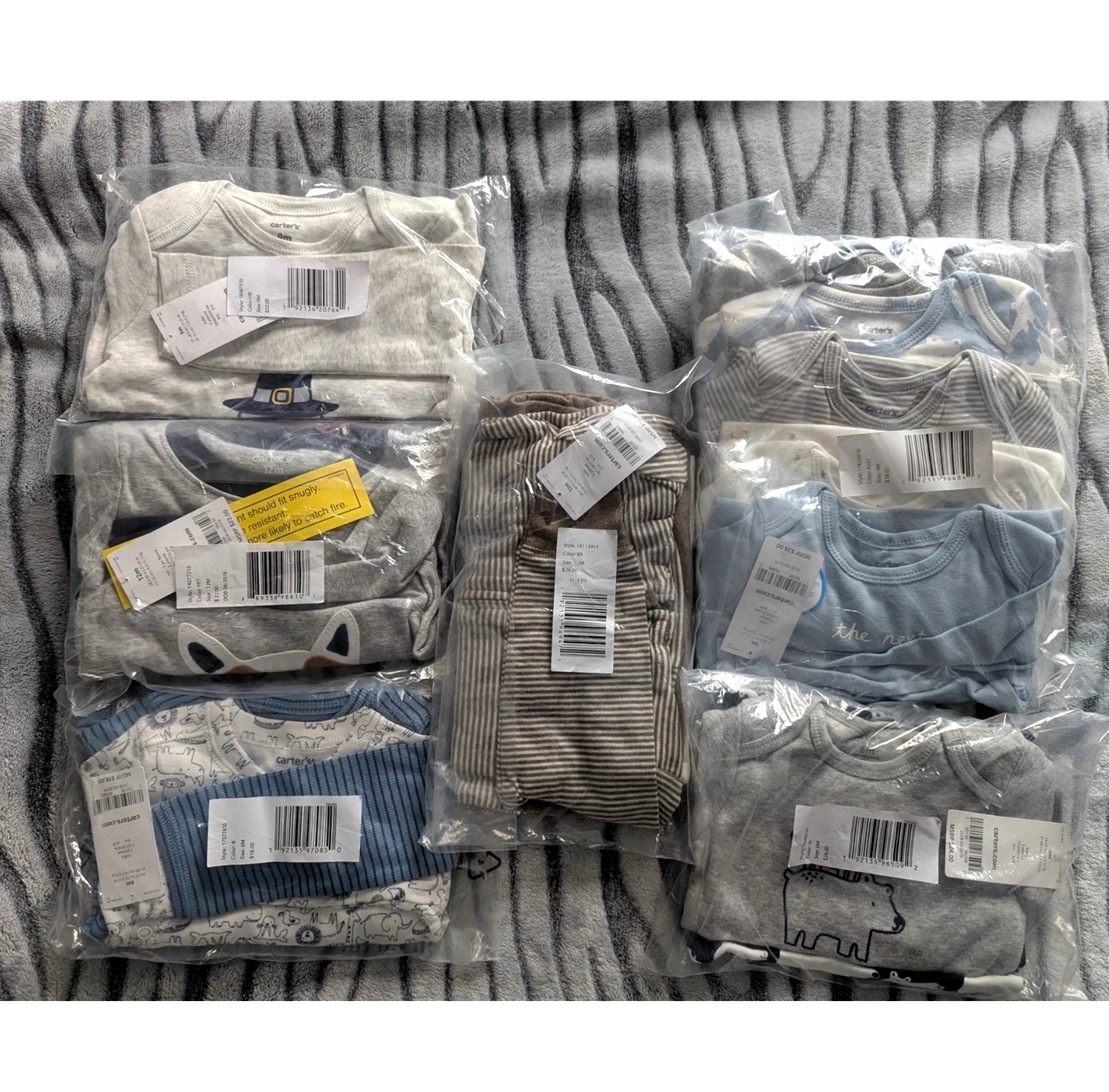 Carter's Bulk Lot Of 18 Pieces Baby Boys Size 6 9 12 Month Tops Bottoms