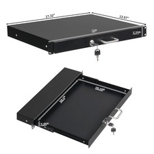 19" 1U DJ Equipment Cabinet Steel Drawer Lockable Black 48.3x35.5x4.5cm