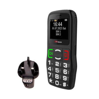 TTfone TT220 Mobiles Senioren SOS Großtastentelefon mit Netzstecker & PAYG EE SIM