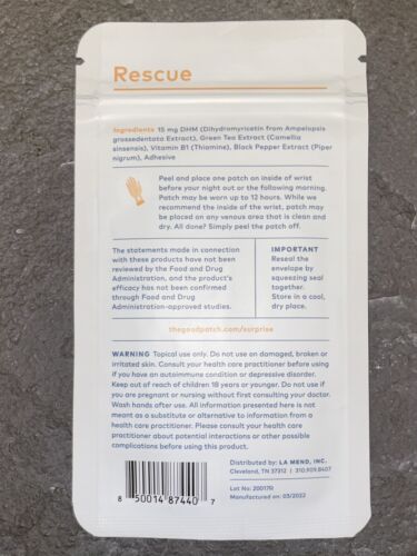 8PK (4/pack) The Good Patch Rescue- Bounce Back After A Night Out-32 Patches TTL - Picture 4 of 4
