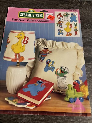 1994 Sesame Street Sew-Free Fabric Appliqué - Ernie Cookie Elmo Oscar Big Bird