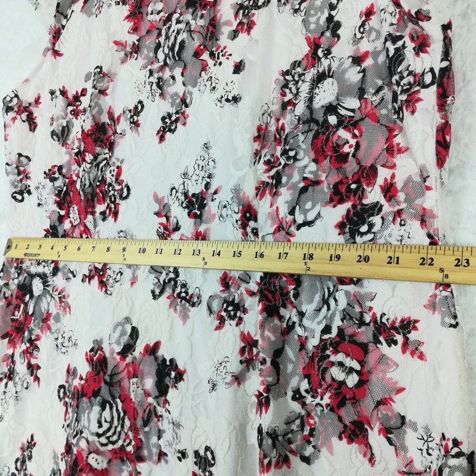 Salon Studio Womens Dress A Line Knee Length White Floral Lace Plus 3X