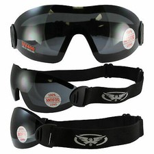 2 Occhiali Moto Equitazione Paracadutismo Google Trasparente e Fumo e 2 Sacchetti Portaoggetti.