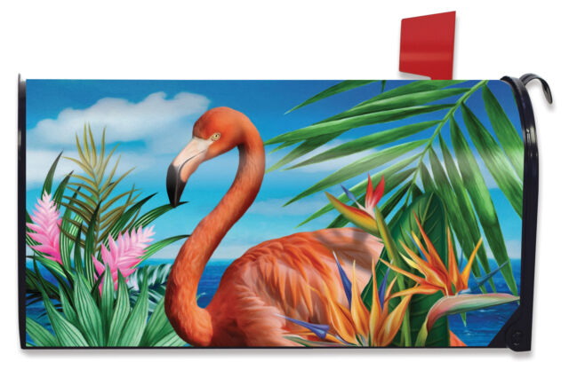 Flamingo Paradise Summer Magnetic Mailbox Cover Nautical Briarwood Lane