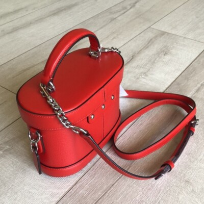 【美品】COACH クロスボディ2way バニティバッグ＆フラグメントケース Coach Georgie Gem Crossbody Vanity Case Signature Leather Purse