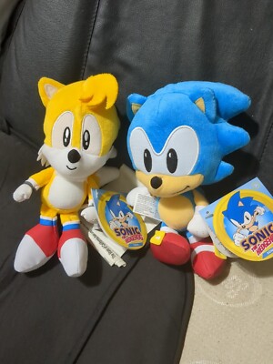 Sonic The Hedgehog 7'' Plush Tails And Sonic Jakks Sega 2023 Lot Of 2 New Toys