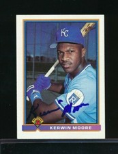 1991 Bowman #312 Kerwin Moore signed autographed super tough blue sharpie 