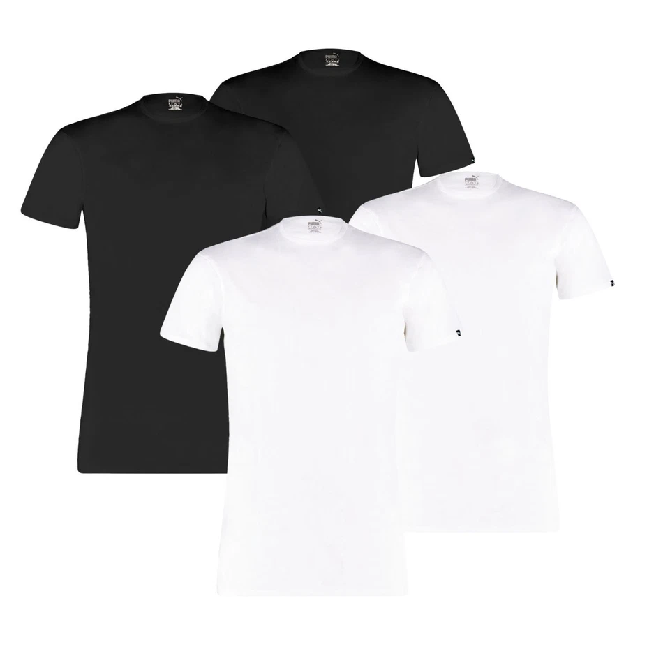 Puma 2er Pack Herren T-Shirts Regular Fit Baumwolle Schwarz Weiß S bis XL - Bild 1 von 1