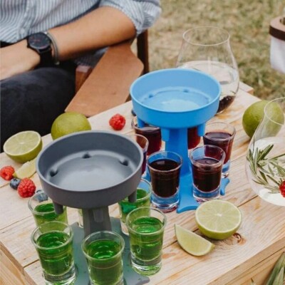 Schnapsglas Spender mit 6 Gläser Party Shot Whisky Cocktail Spender Trinkspiel