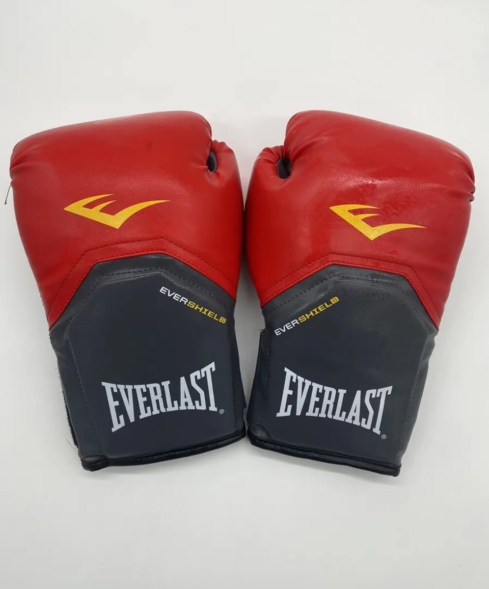 Everlast Evershield Training Boxing Bag Gloves 14 Oz Red Gray (NEW) Free  Ship!
