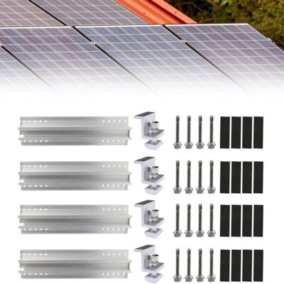 Flachdach Solar Module 30CM Aluminium Mount Trapezoidal Plate PV Mounting Rail
