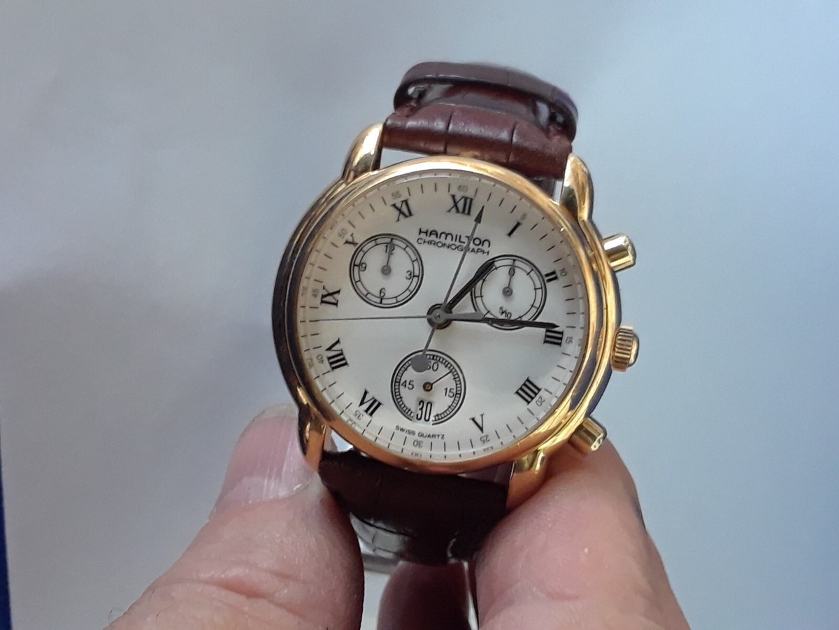 REAR VINTAGE MEN WATCH Hamilton Chronograph Quartz 8804