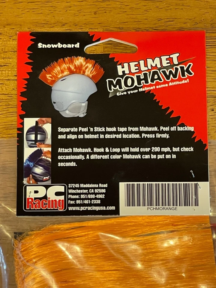 CASCO DE CARRERAS PC MOHAWK NARANJA ARTÍCULO #721 Foto 2 de 4