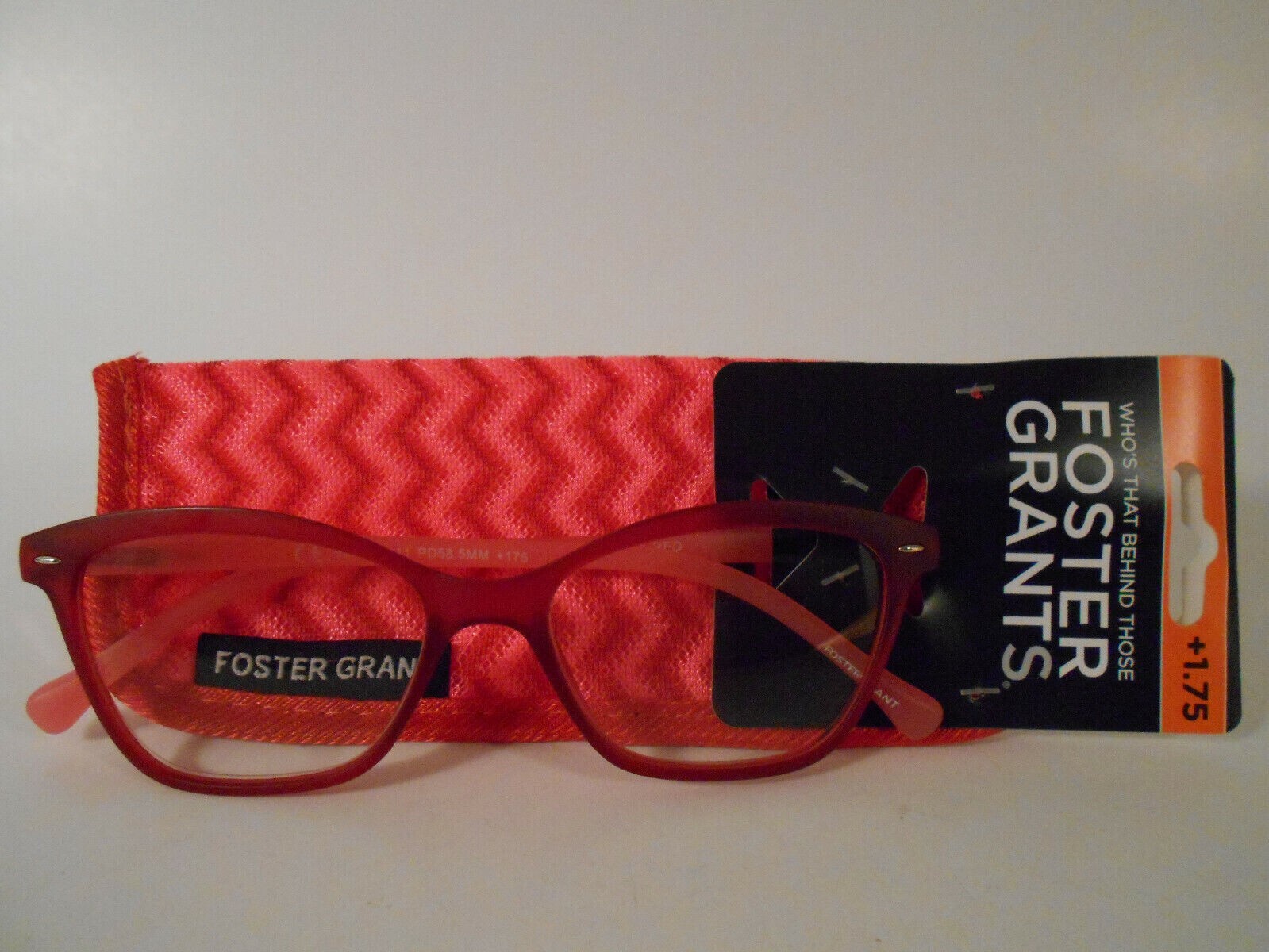 Stylish Foster Grant SHONA Red 1.25 Reading Glasses with Case-image