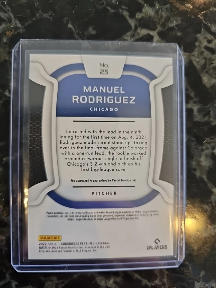 2022 Panini Chronicles - Certified Autographs #25 Manuel Rodriguez (AU, RC) - Image 2 of 2