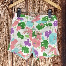 Janie and Jack Girls Lined Shorts Adjustable Waist Floral Size 3 EUC