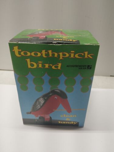 Vintage 1998  Red & Black BIRD Toothpick Dispenser & Holder Made In Taiwan  - Picture 1 of 4