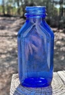 Vintage Cobalt Blue Phillips Milk Of Magnesia Glass Bottle  5" Tall