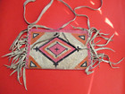 NATIVE AMERICAN SHOULDER POUCH HAND MADE PAINTED  MEDICINE MAN FRINGE BAG RARE — photo 2