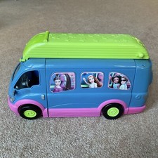 Polly Pocket Matell Camper Van Mini Bus Working Music Disco, Good condition