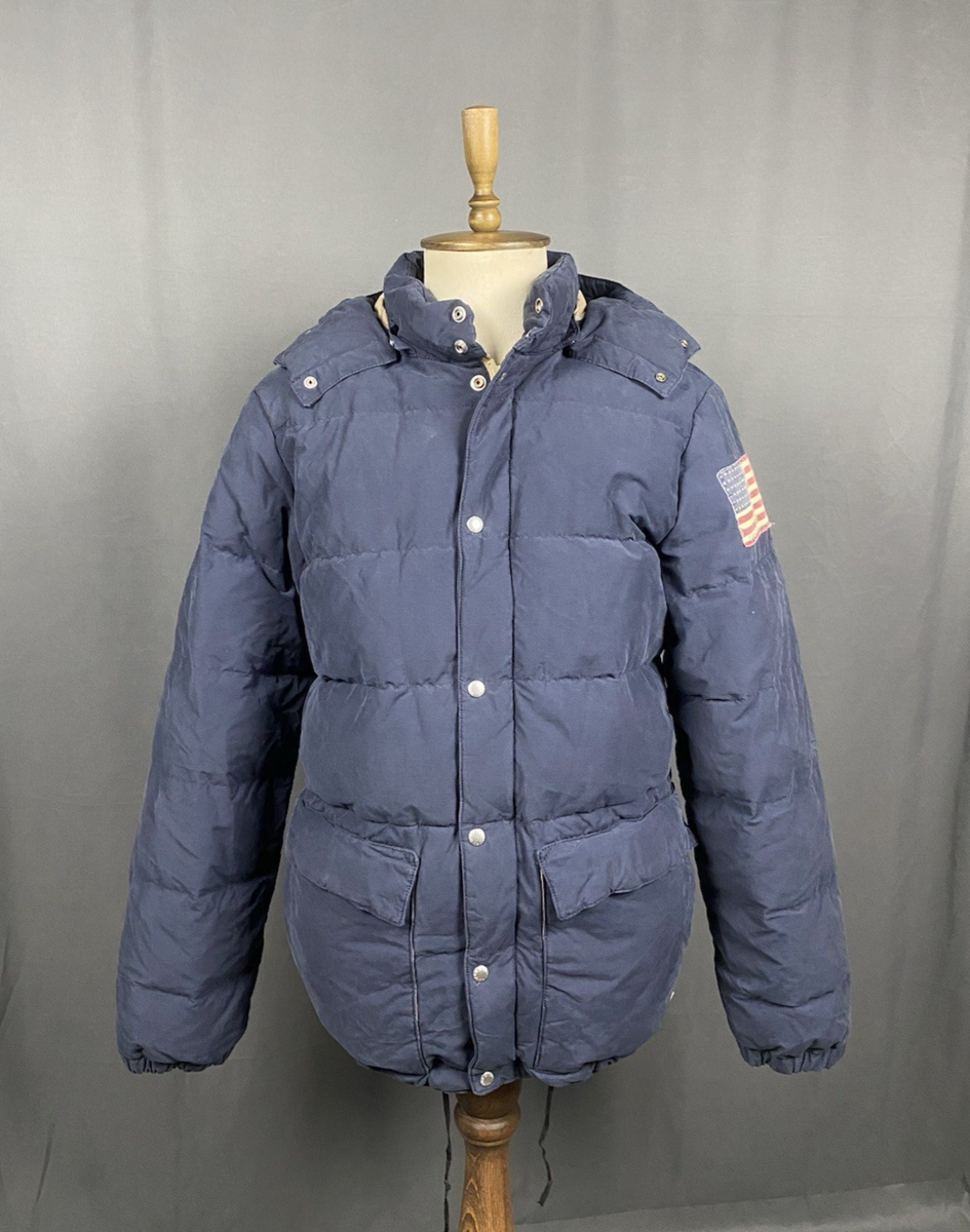 Ralph Lauren Denim&Supply US Flag Men's Blue Down Insulated Puffer