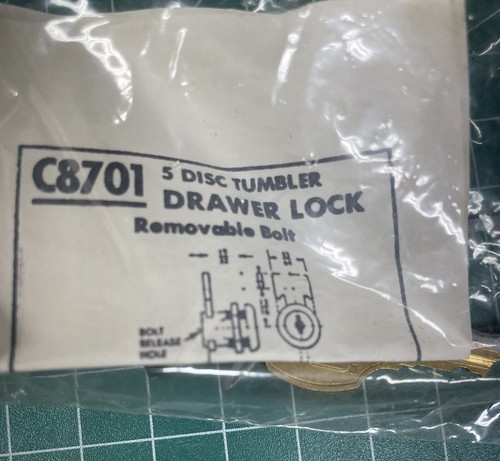 Compx National C8701 Cabinet And Drawer Dead Bolt Locks 5 Wafer Locksport 2 Key - Picture 2 of 4