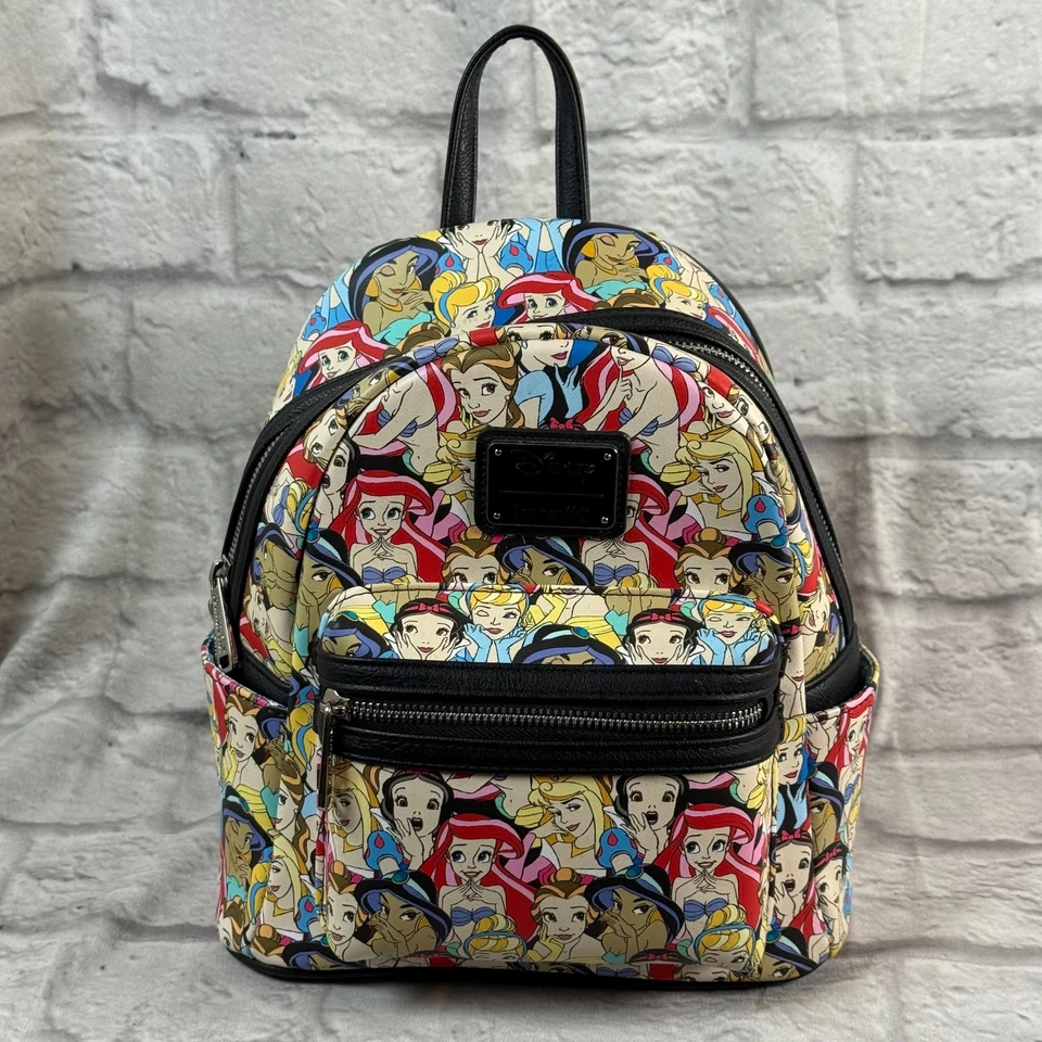 Loungefly Disney Prinzessinnen Rucksack Geldbörse Überall Druck Ariel Schneeweiß - Bild 3 von 4