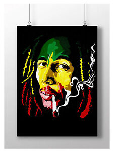 Bob Marley Poster Wall Art Print Legend Weed Large A3 Size Ebay