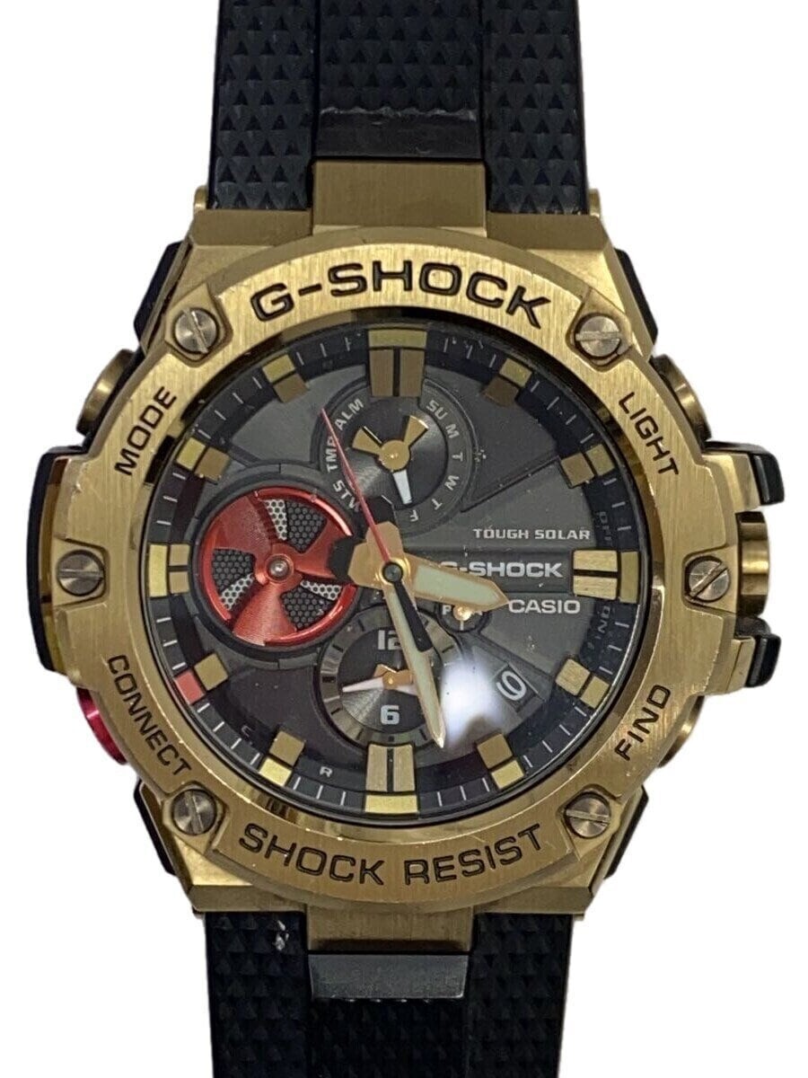sk　CASIO G-SHOCK GST-B100RH-1AJR CASIO G-SHOCK GST-B100RH-1AJR Black/Gold Resin Tough Solar Analog