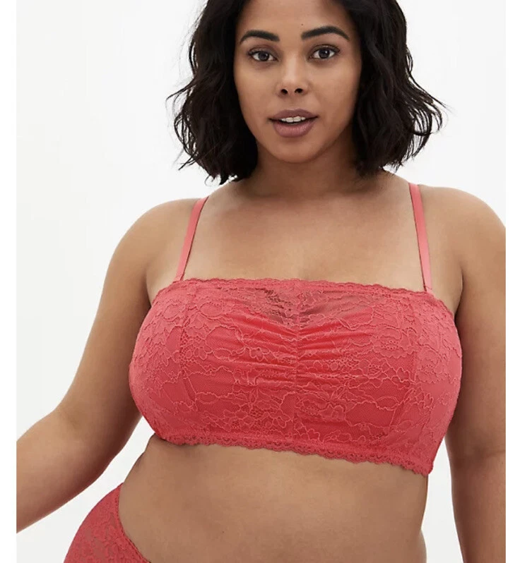 NWT Torrid 2 2X Women s Bralette Bra Lace Padded Pink