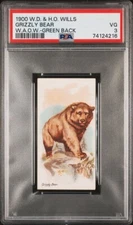 1900 Wills Wild Animals Of The World (Green Back) GRIZZLY BEAR PSA 3 VG