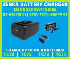 Zebra 4-Port Battery Charger Cradle TC70 TC75 TC72 TC720L Android Scanners