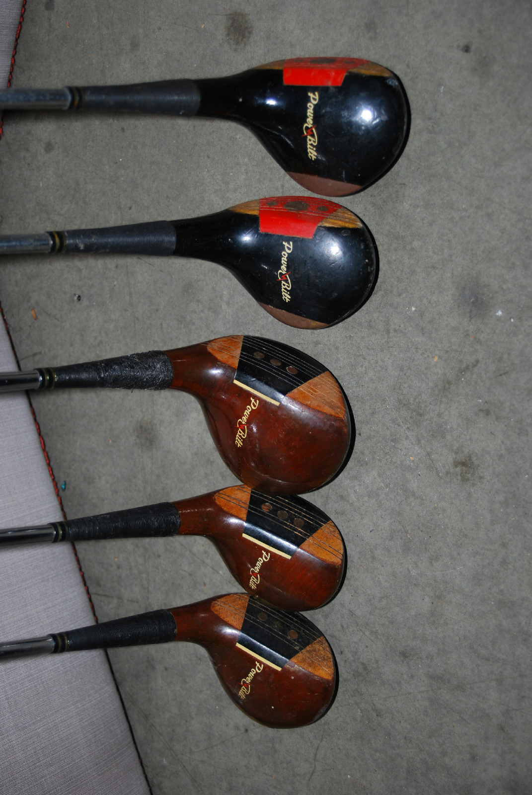 LOT OF ASSORTED VINTAGE POWERBILT WOOD RIGHT HAND GOLF CLUBS eBay