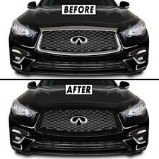 Chrome Delete Blackout Overlay For 2018 Infiniti Q50 Q50s Front Grill Trim