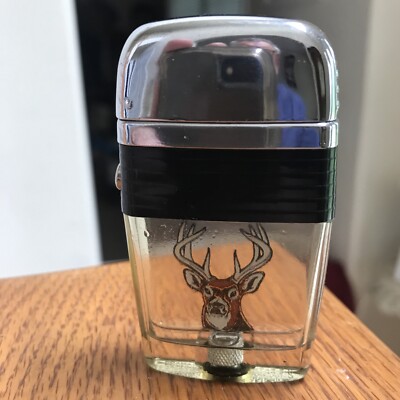 1960s Scripto vu White Tail Deer Lighter 