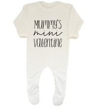 Mummy's Mini Valentine Boys Girls Baby Grow Sleepsuit