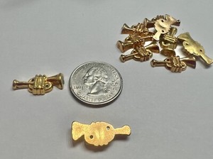 Authentic Vintage Japanese Trumpets Gold Plated Plastic FlatBack (50 PcS $9.99)