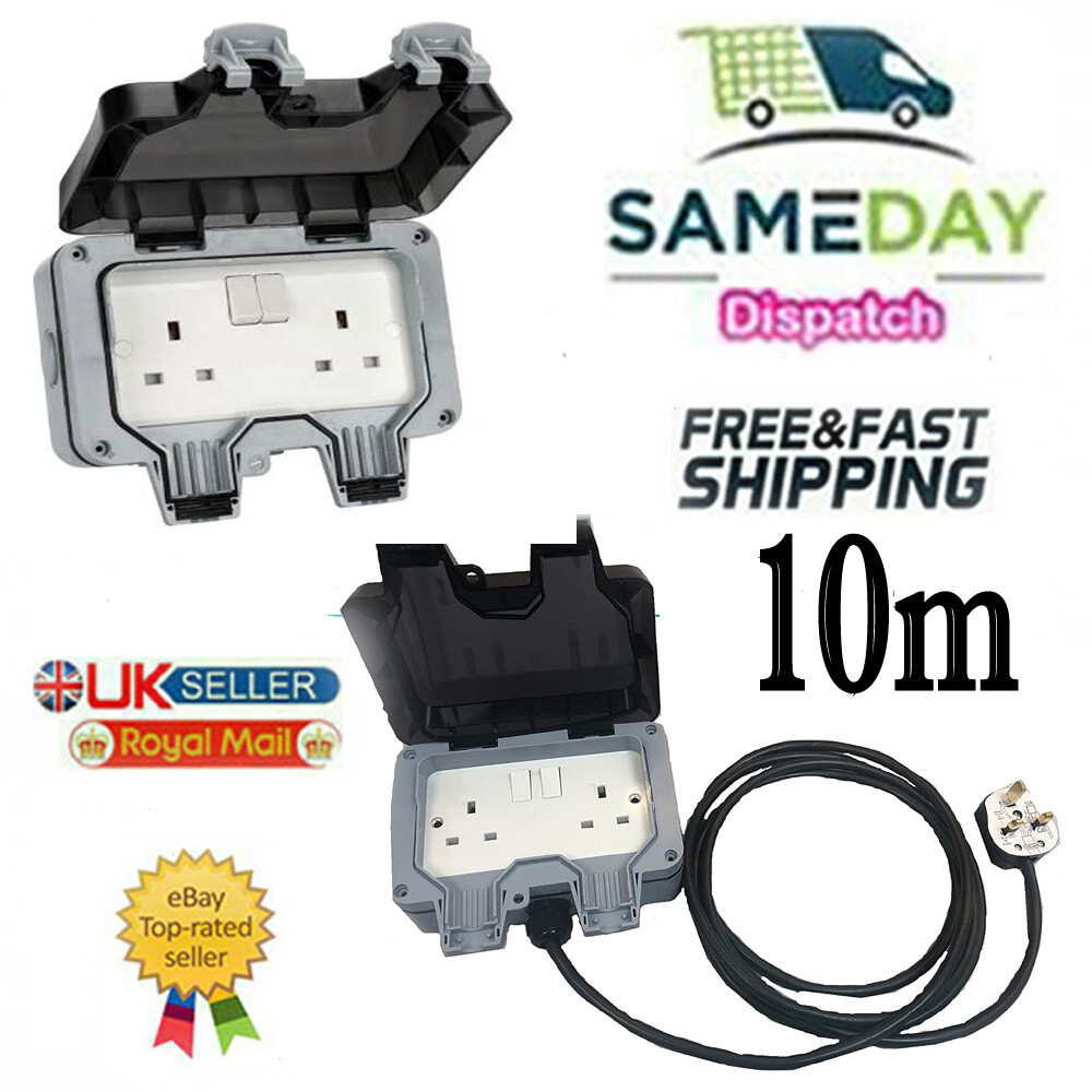 Outdoor IP66 Garden Extension Lead Socket Box IP66 Rated All Sizes