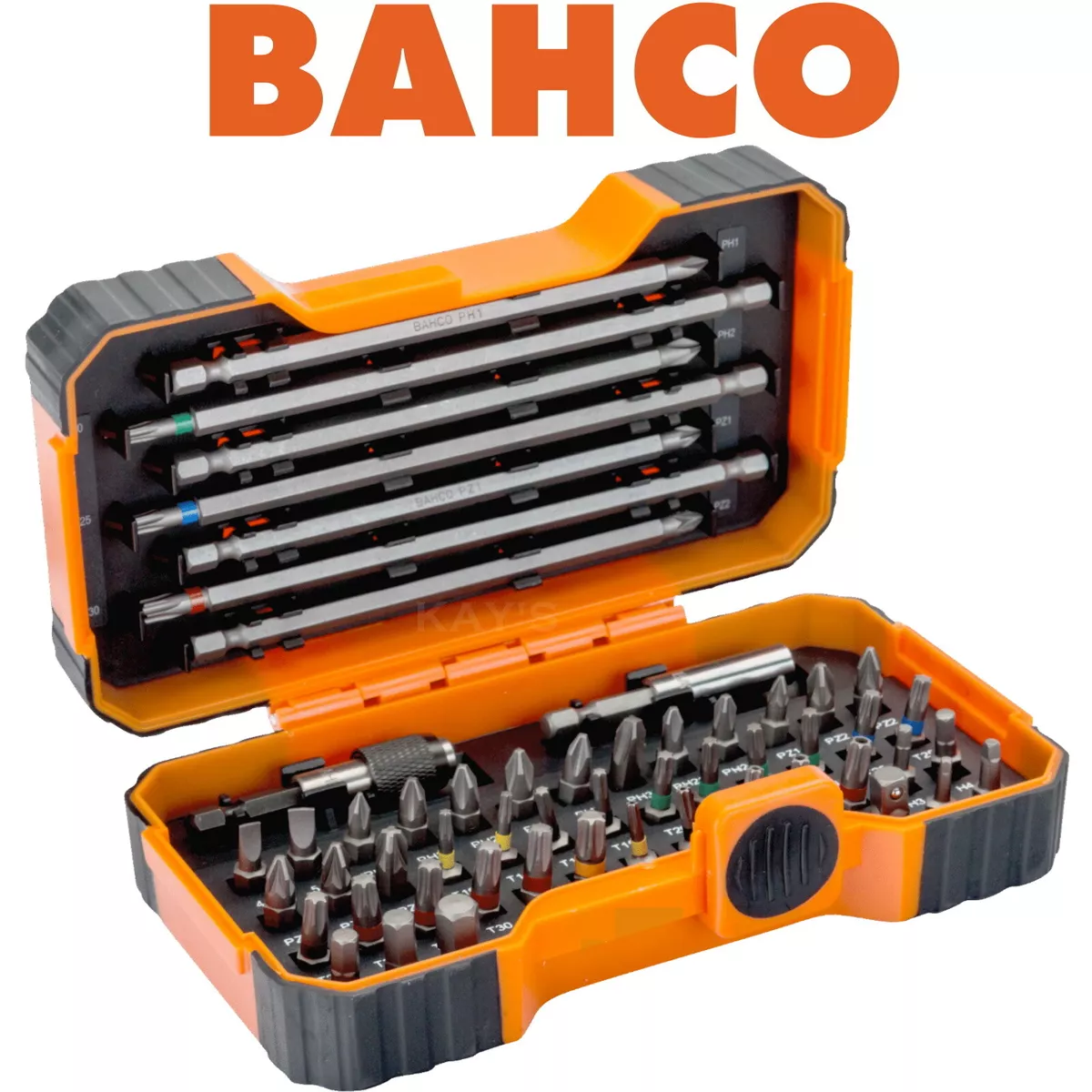 BAHCO 54 Piece Screwdriver Bits Magnetic Holder Pozi Phillips