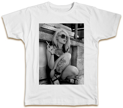 Tattoo Model Smoking T-Shirt Cool Designer Swag Sommer Hipster Beliebt Geschenk Top