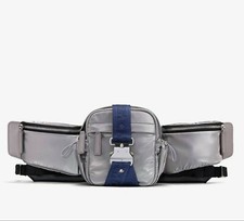  525 New MCM Unisex Silver Nylon Jemison Crossbody 2 in 1 Bag MUR9AJV03TV001