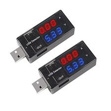 2PCS Dual USB Current Voltage Charging Detector Voltmeter Ammeter Charger