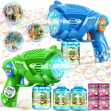 Bubble Gun Machine for Kids 4-8: 2-Pack Automatic Bubble Guns with 2 Bottles ...