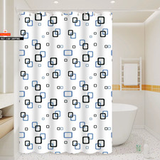 1Pc Small Square Artwork Geometric Shower Curtain, Waterproof, PEVA Material, Mo