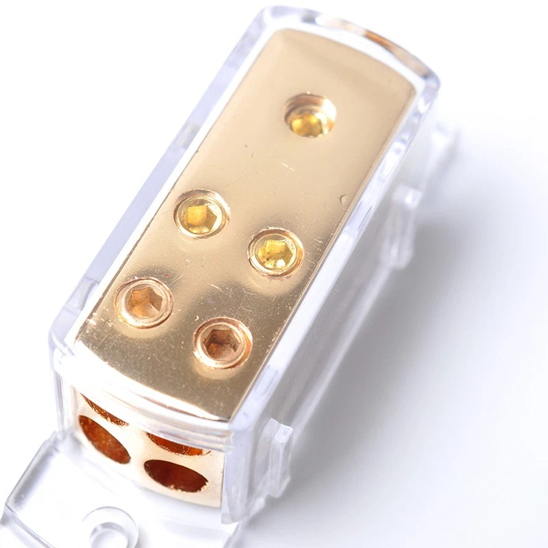 Car Audio Stereo Amp 4-Way Power/Ground Cable Splitter Distribution Block w/Cap - Image 3 of 4