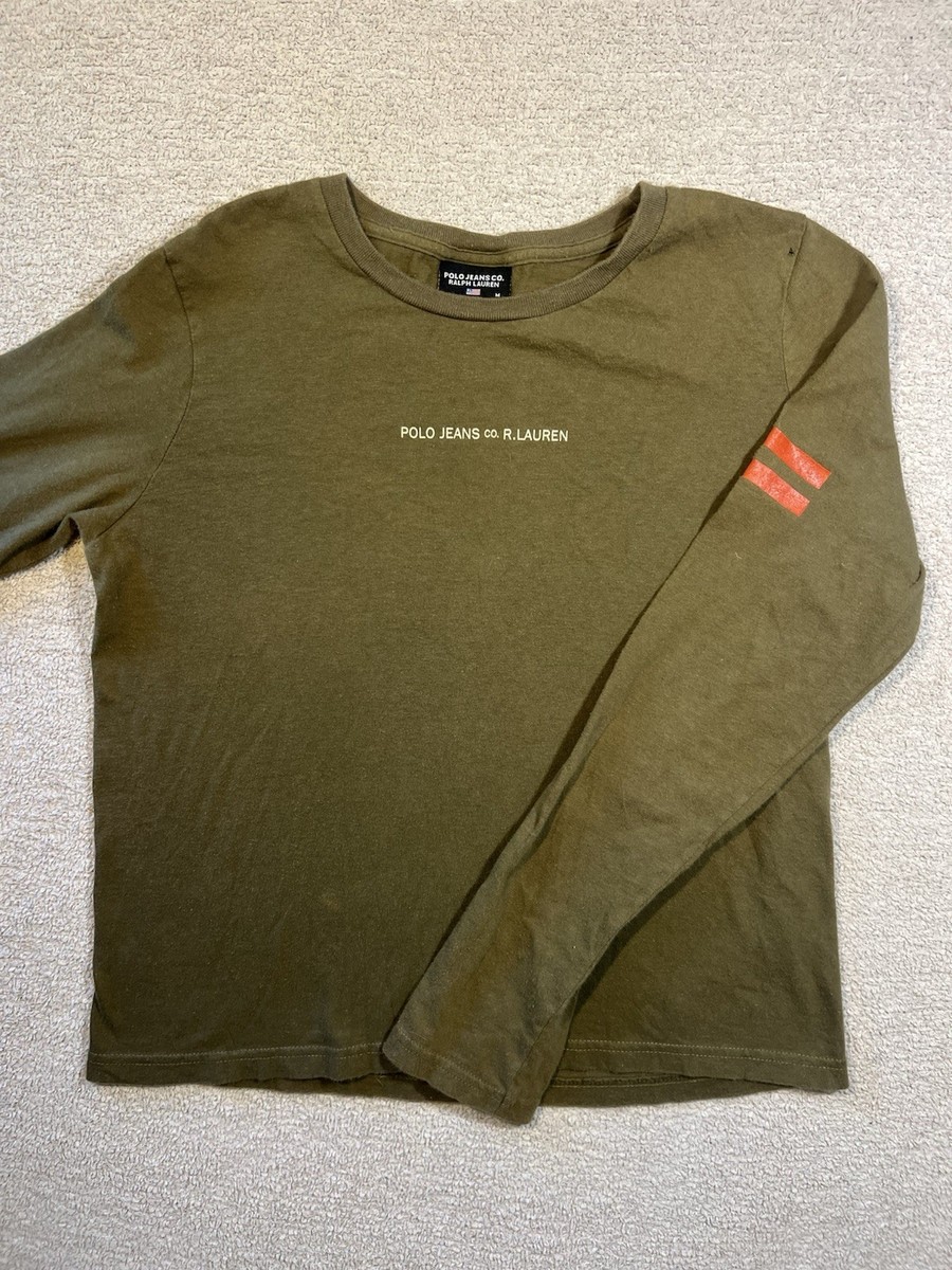 Polo Ralph Lauren Women's Long Sleeve Army Green And Orange Tee | eBay